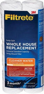 Filtrete String Wound Whole House Filter Replacement 3WH-STDSW-F02, 2-Pack | String Wound Filter Helps Helps Protect