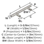 3" Bar Pulls Stainless Steel Drawer Pull