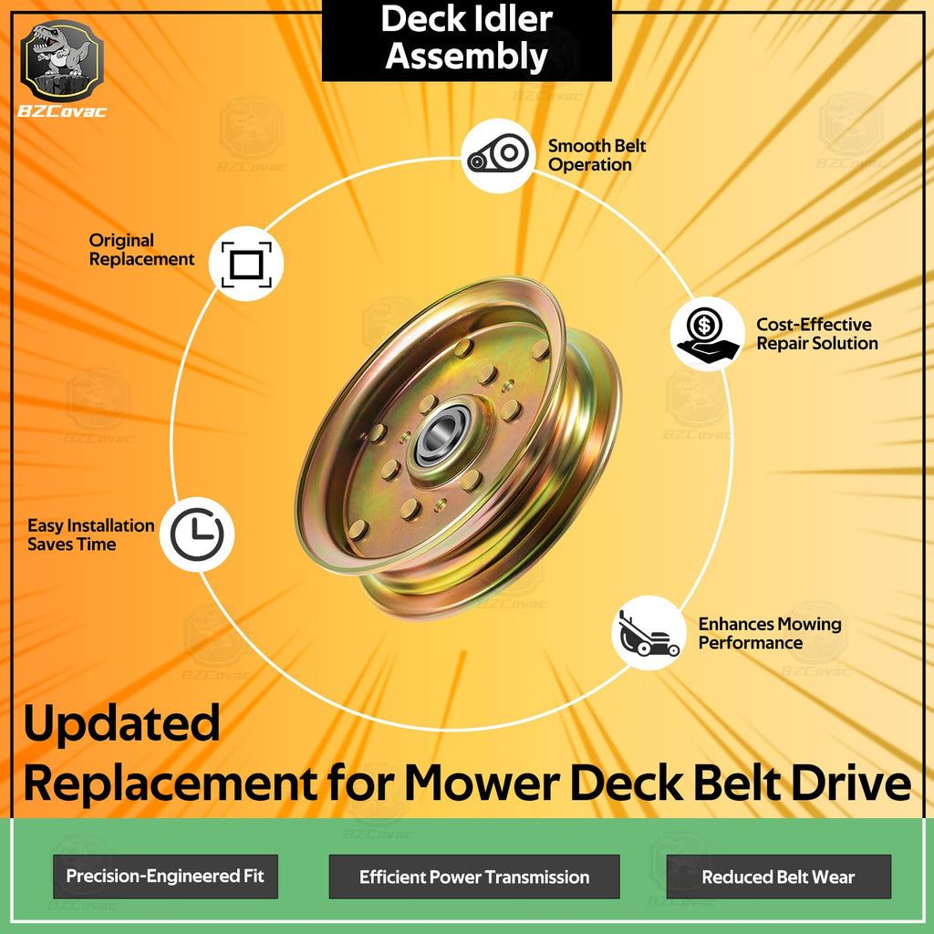 88663 Flat Idler Pulley for Mower Decks, 5" Flat Diameter, 5/8" Bore