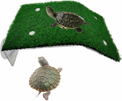 Turtle Resting Basking Platform Simulation Grass Turtle Ramp, Lawn Tortoise Climbing Ladder Resting Terrace for