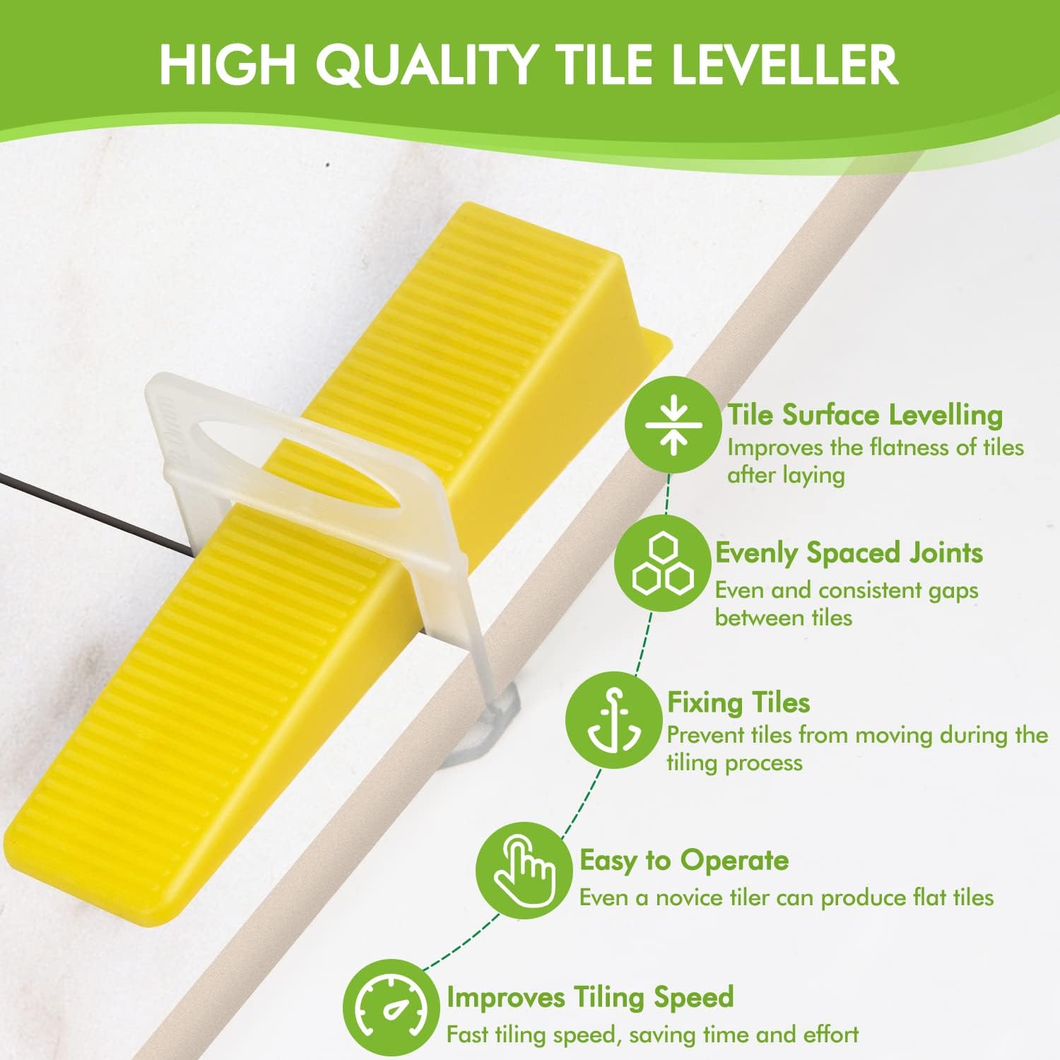 Tile Leveling System 1/8”Kit, 600pcs Tile Leveler Spacers Clips+200pcs Reusable Wedges+1pc Tile Pliers for Wall/Floor