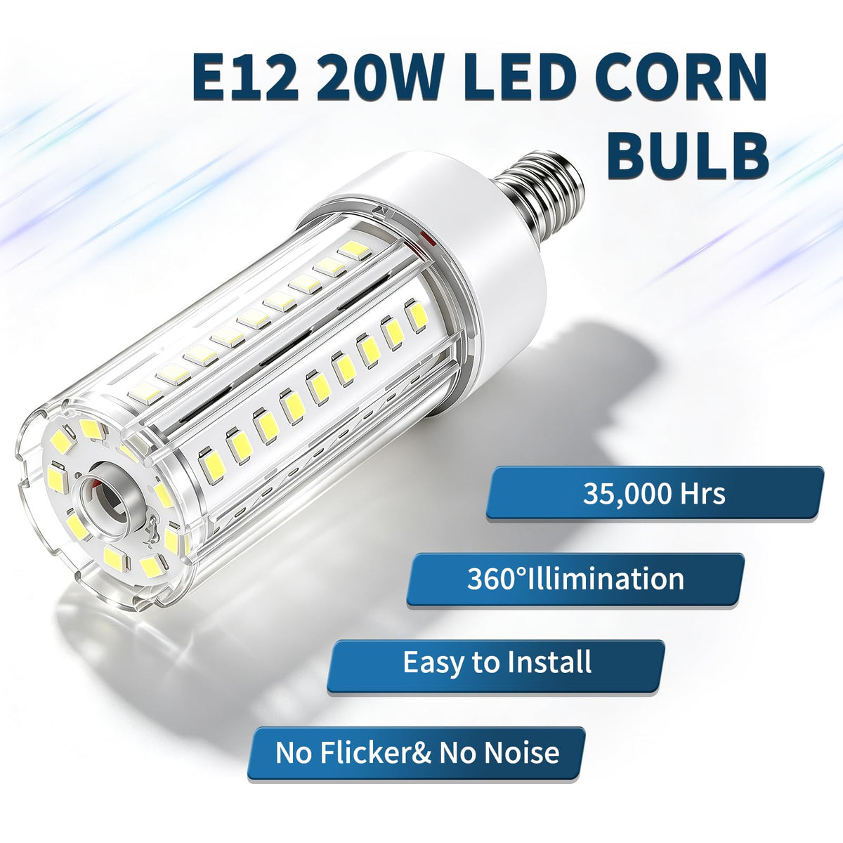 20W E12 Base LED Corn Light Bulb 6pack Corn Bulb 5000K Daylight Bulb