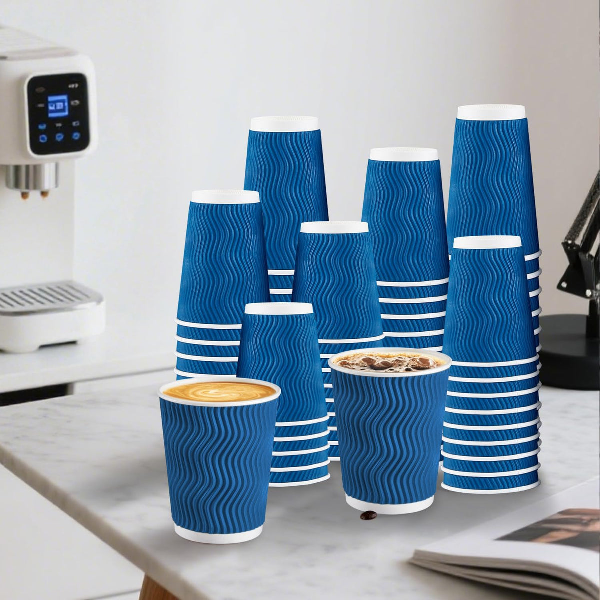 Coffee Cups 12 oz 120 Pack Disposable Paper Coffee Cups Insulated