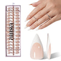French Tip Press On Nails: 160 Pcs, Glossy Finish, Medium Stiletto