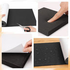 Neoprene Foam Padding Sheets with Adhesive Closed Cell Neoprene Foam Sheet Roll Foam Pad Insulation (Black