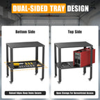 Welding Workbench Table, Metal Welding Cart with Wheels