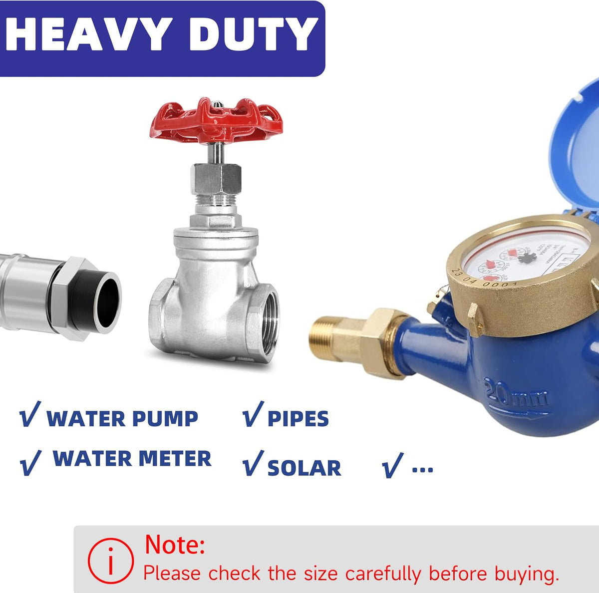 2" NPT Gate Valve, Heavy Duty, Stainless Steel, Female Thread, DN50