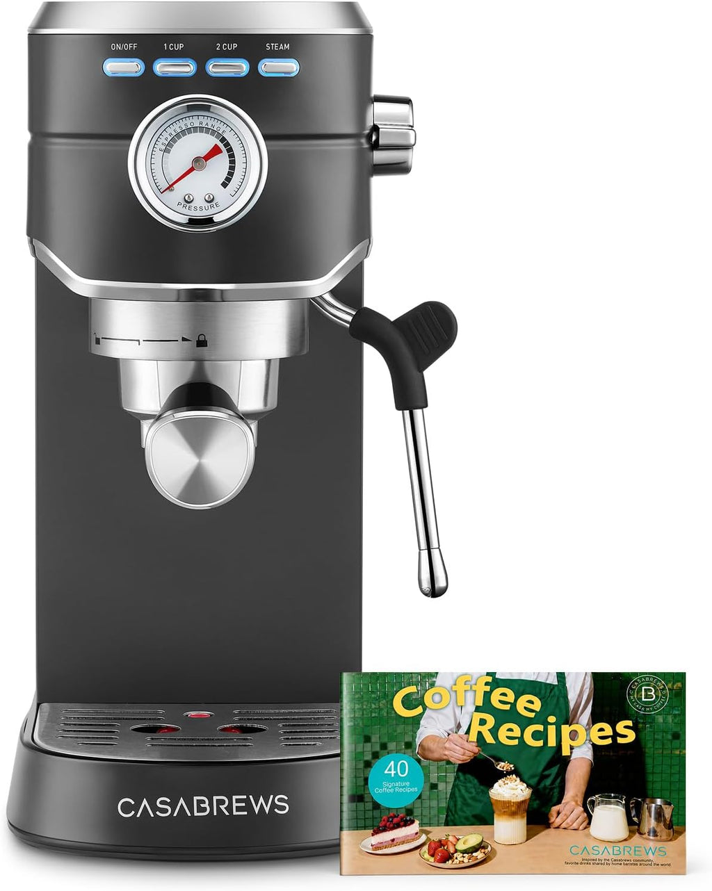 CM5418 Espresso Machine, Espresso Coffee Maker with Steam Wand | Stainless Steel, 20-Bar Pump, Built-in Pressure