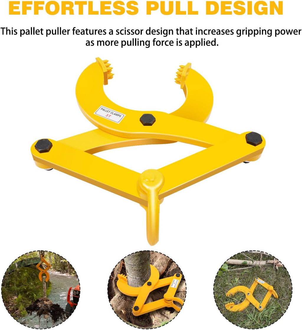 Pallet Puller,3T/6600 LBS Capacity Pallet Jack Puller,Heavy Duty Single Scissor Clamp for Forklift Chain,Pulling
