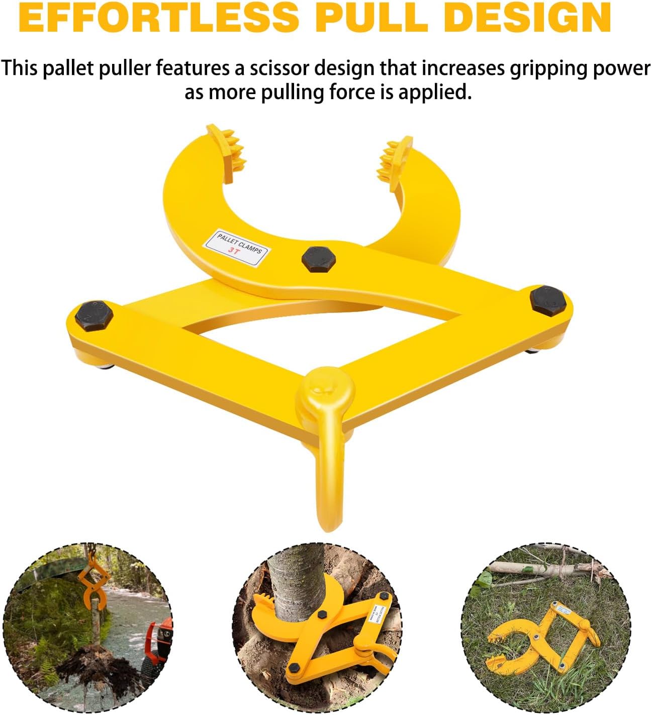 Pallet Puller,3T/6600 LBS Capacity Pallet Jack Puller,Heavy Duty Single Scissor Clamp for Forklift Chain,Pulling