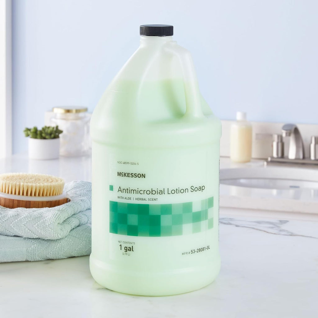 Antimicrobial Lotion Hand Soap with Aloe, Herbal, 1 gal, 1 ct