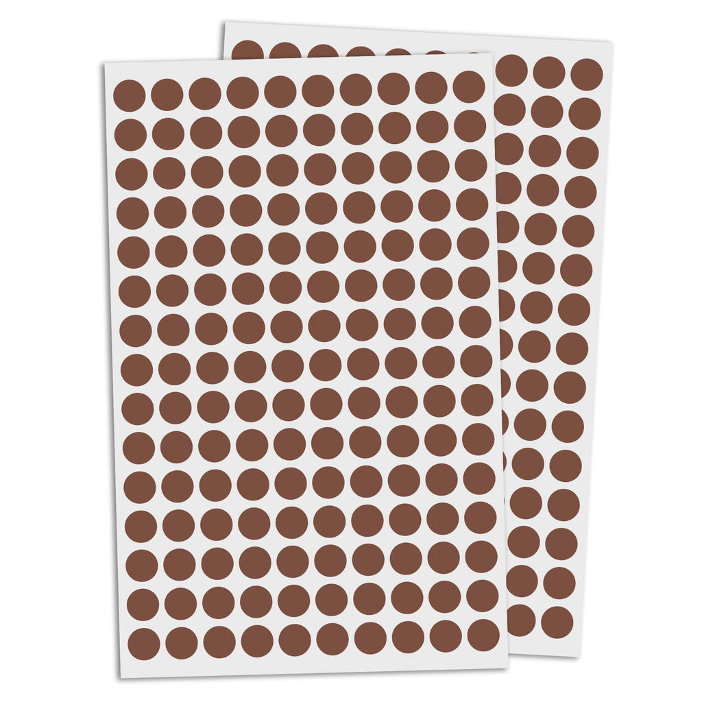 15,000 Pack, 0.375" Round Dot Stickers Circle Labels - Brown