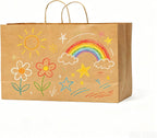 Brown Kraft Paper Bags with Handles 16x6x12, 100PCS