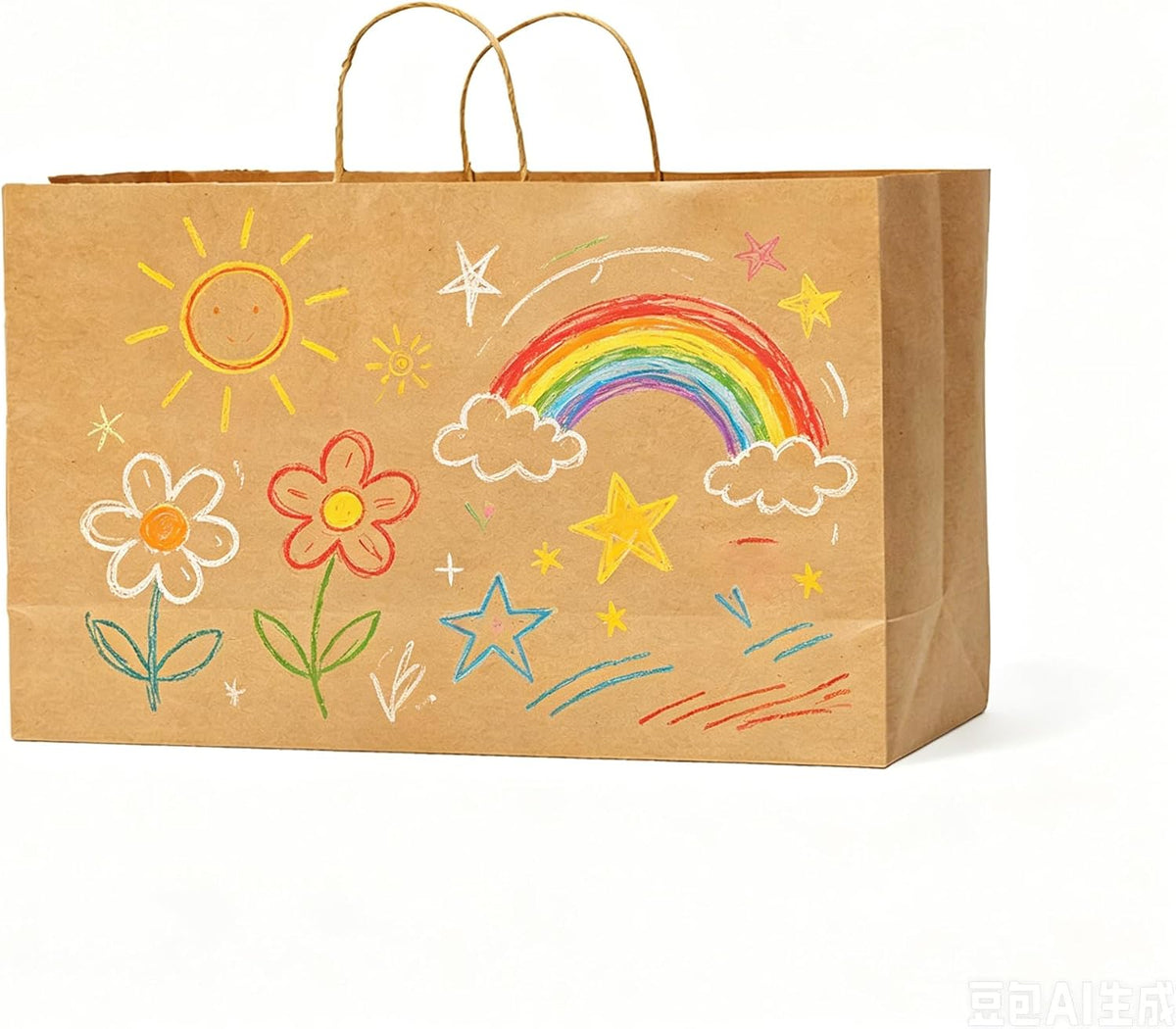 Brown Kraft Paper Bags with Handles 16x6x12, 100PCS