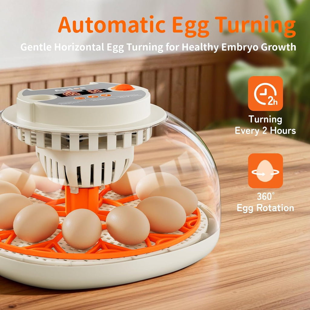 Egg Incubators for Hatching Eggs, Temperature and Humidity Control, Automatic Egg Turning, Egg Candler, External
