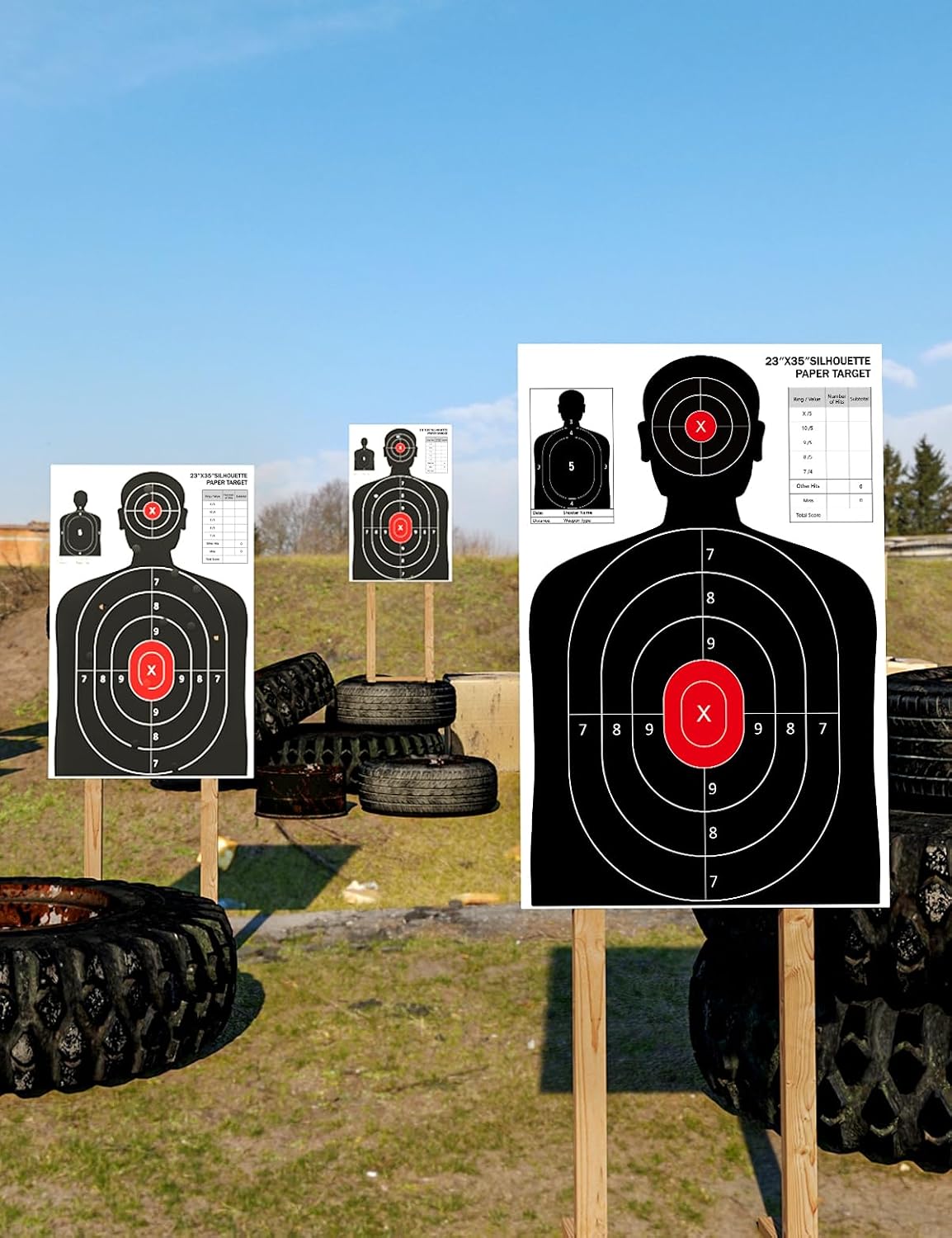 23x35 Inch Shooting Targets - High-Visibility Silhouette Paper for Range Training - Compatible with Pistol Rifle
