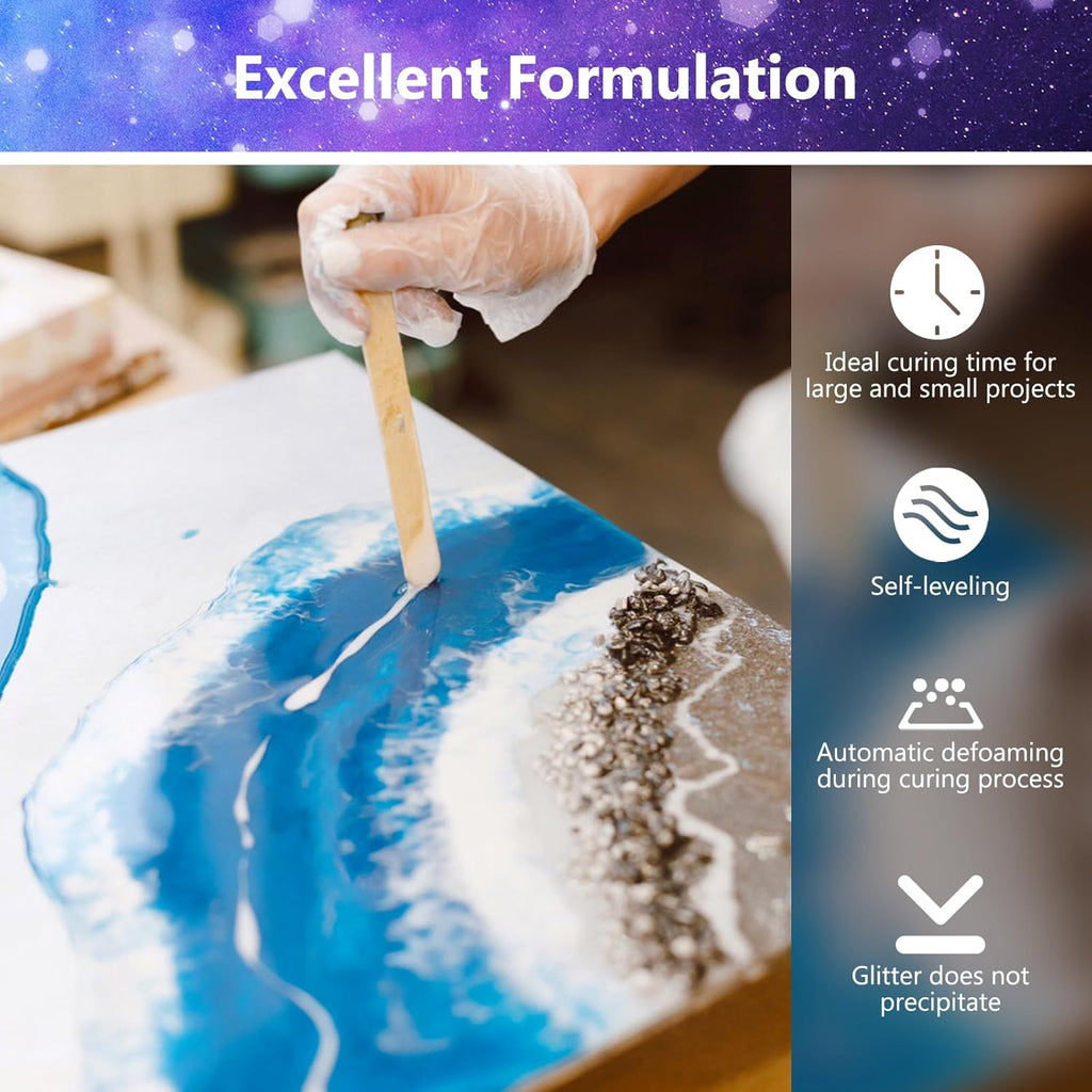 64OZ Epoxy Resin Kit, Clear Resin No Yellowing No Bubble for Molds & Craft | Clear Epoxy Resin Kit ,Casting Resina