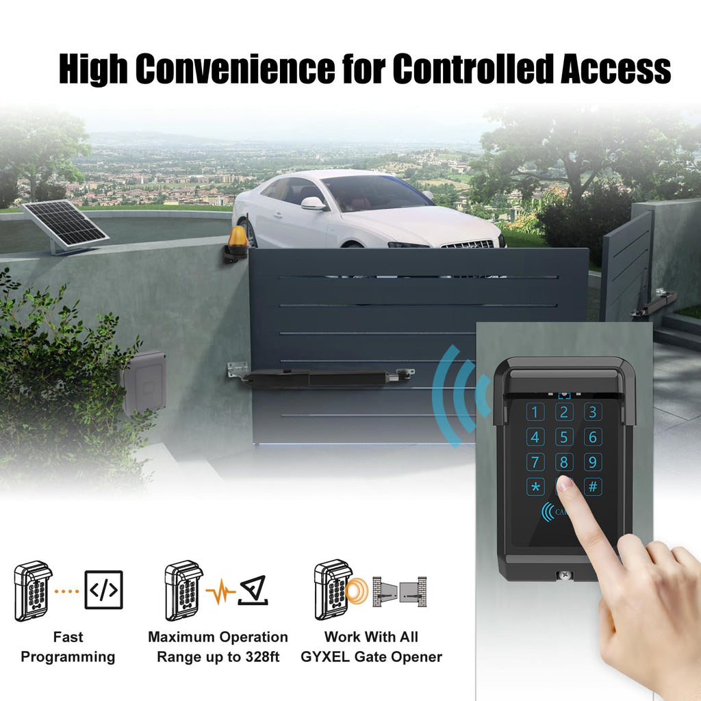 TKM-03 Wireless Touch Panel Gate Keypad with Outdoor Keypad Cover Digital Code Entry Access Control for & JUJIANG