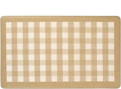 Anti-Fatigue Floor Comfort Mat, 18 x 30 in, Buffalo Check Taupe, Waterproof
