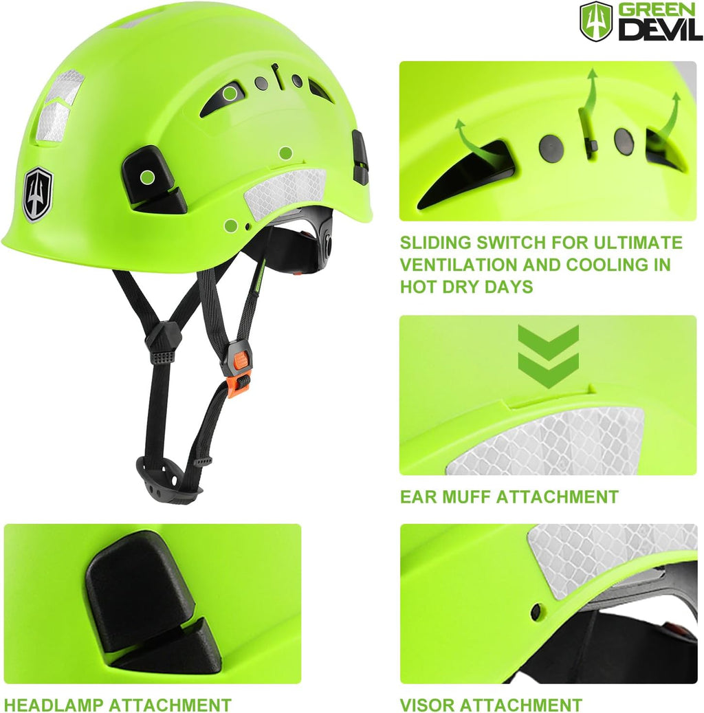 Forestry Chainsaw Safety Helmet with Bluetooth Ear Muffs Arborist Helmet Hard Hat with Built-in Visor Mesh Face