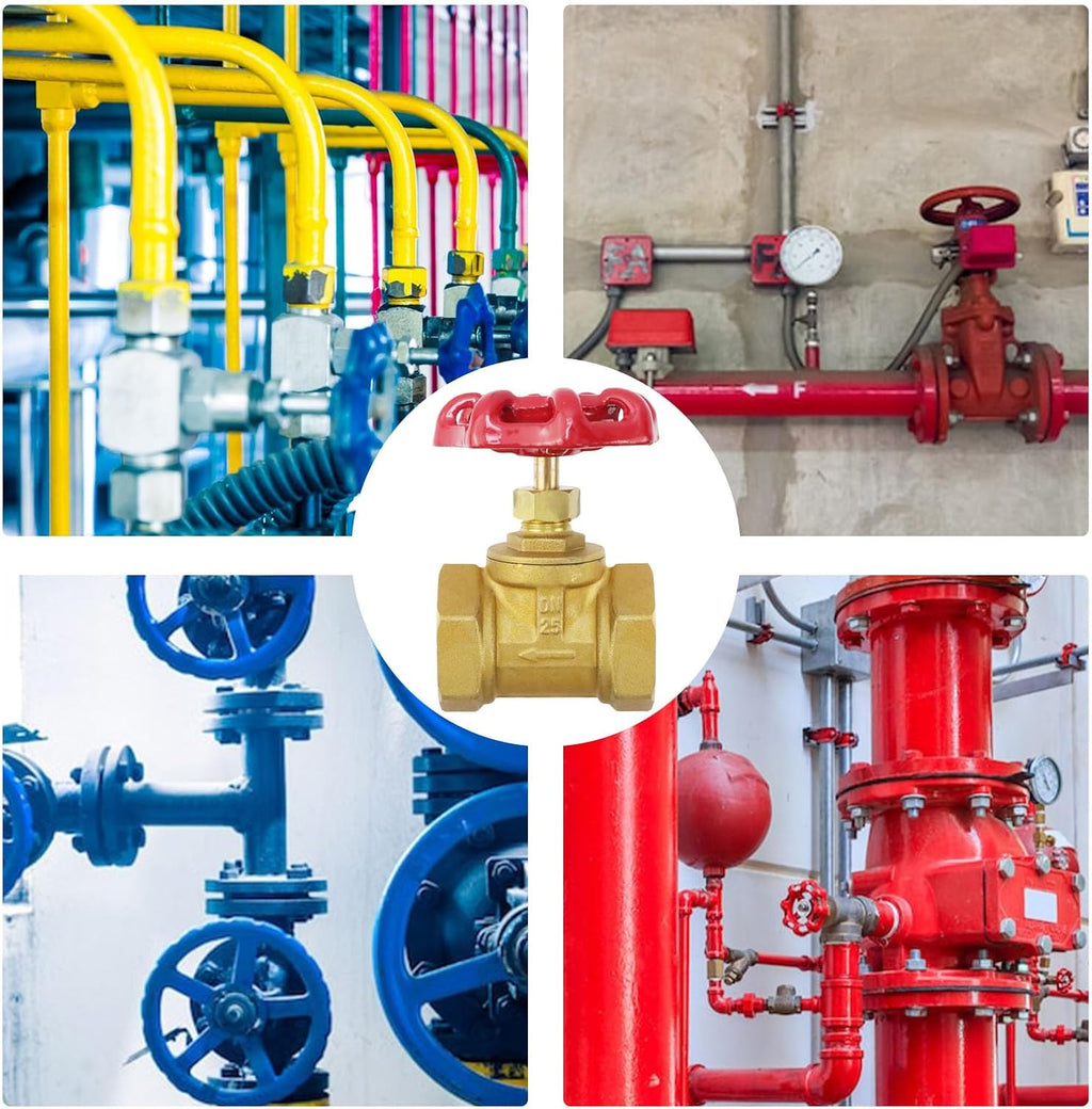 1Pcs Brass industrial Gate Valve DN25 1" Female with Wheel Handle