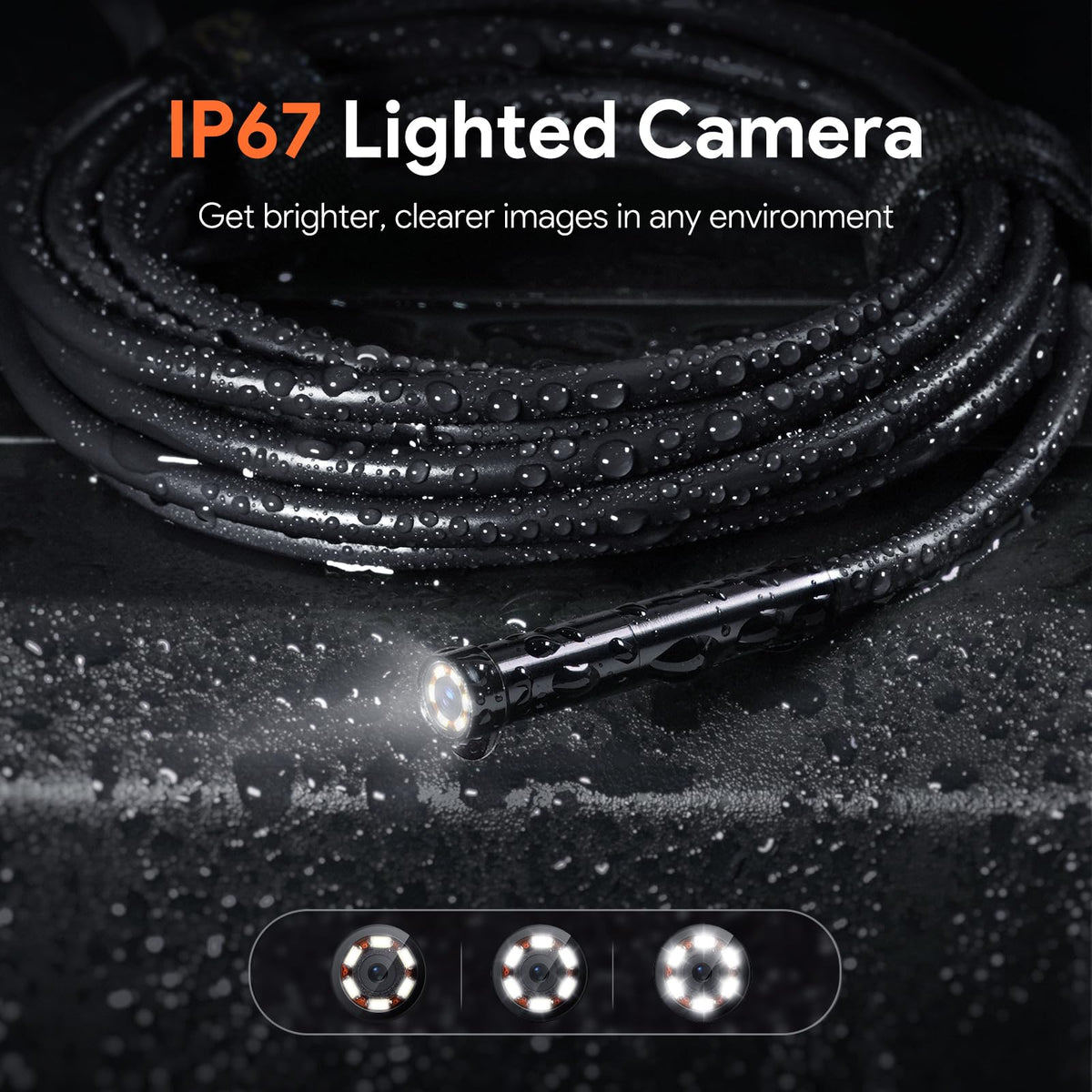 DEPSTECH 50FT Endoscope Camera, 5" IPS Screen Triple Lens Inspection Camera