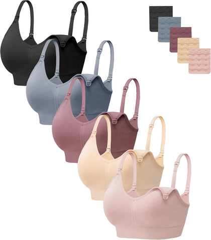 Women Maternity Bras 5 Pack Nursing Bras for Breastfeeding