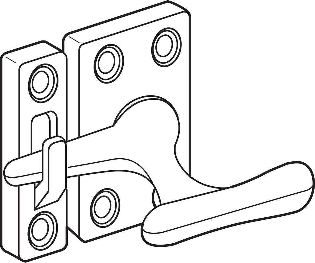 U 9936 Diecast with White Finish, Casement Window Sash Lock (Single Pack)
