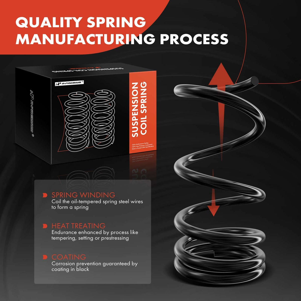 A-Premium 2-Pack Front Suspension Coil Spring Set Compatible with Dodge