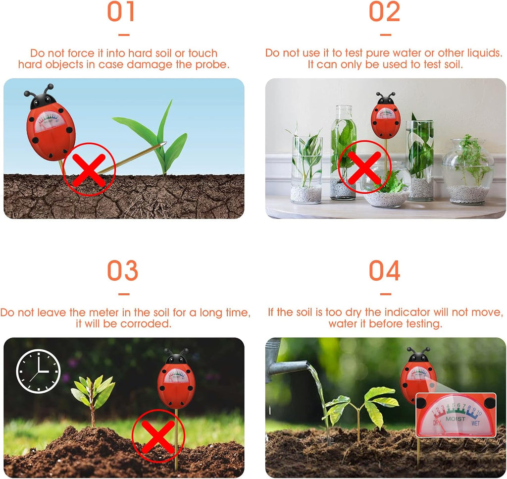 Soil Moisture Meter, Plants Moisture Meter, Gardening Tool Kits for Plant Care, Plant Water Monitor for Garden, Farm