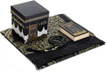 Prayer Rug Set with Mini Quran & Kaaba Cubic Gift Box, Prayer Beads Tasbih, Soft Sajadah, Namaz Mat, Islamic Gift for