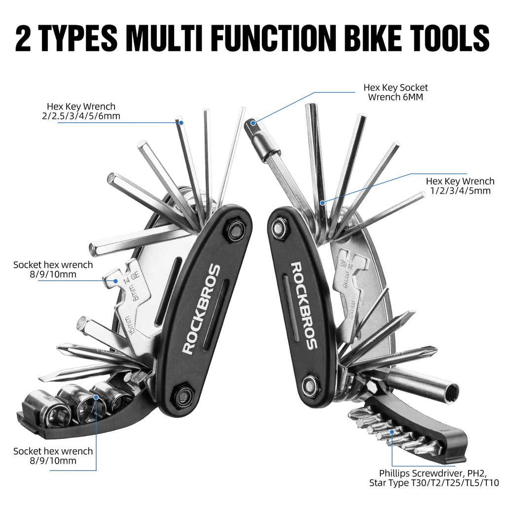 16 In 1 Multi-Function Bike Tool Kit - Allen Wrench