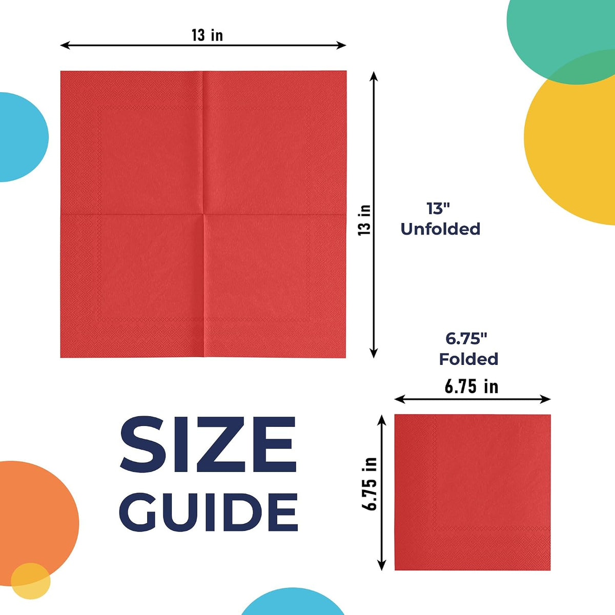 Red Dinner Napkins Disposable Paper Napkins 50 Pcs