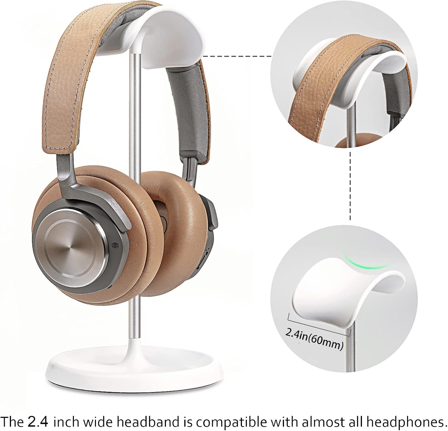 Headphone Stand, Curved Headset Stand with Storage Tray, Heavy Base Gaming Headset Holder for AirPods Max, AirPods