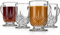 Crystal Coffee Mugs, Clear Glass Tea Cups, 10oz Set of 4 Dublin