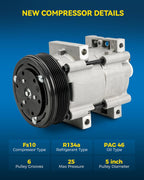 PHILTOP NEW AC Compressor for Ford Ranger 2001-2011 2.3L, B4000 2007-2009