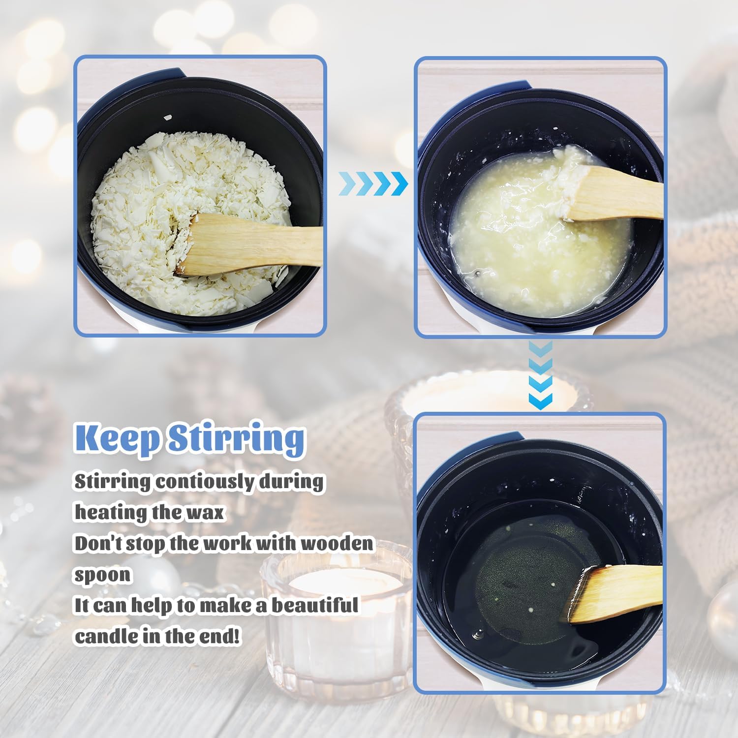 Electric Wax Melter for Candle Making with Pouring Spout, Non-Stick Small Candle Melting Pot