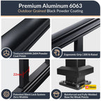 4 Pack 36 in x 6 ft Modular Aluminum Deck Railing Kit with Light
