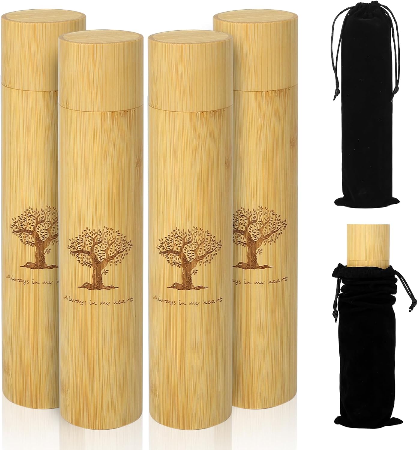 Natural Bamboo Scattering Urns - 9''x2'' Biodegradable Ash Scattering Tubes, Mini Bamboo Spreading Cremation Tube