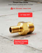 GODESON Schrader Valve Adapter 1/4" NPT 2-Pack