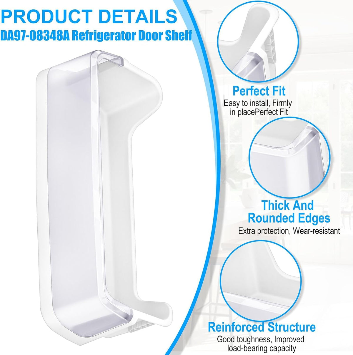 ALVAR DA97-08348A Refrigerator Door Bin for Samsung RS25H5111SR Door Shelf