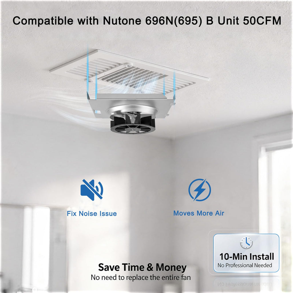 C350BN Upgrade Pure Copper Motor B Unit 50CFM Fan, 8x7-1/8 Inch Housing