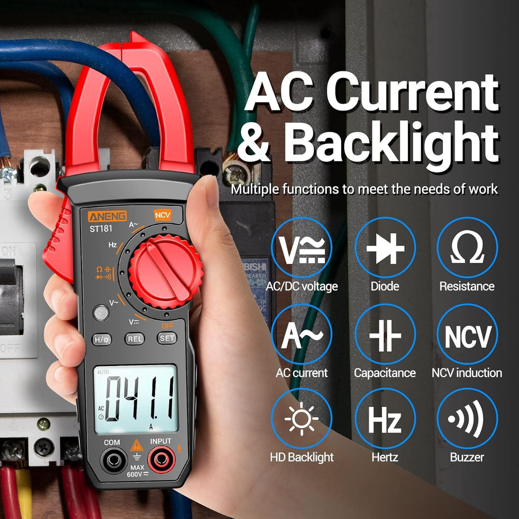Multimeter with Clamp Meter,4000 Count Amp Meter & 2000 Count Multi Tester