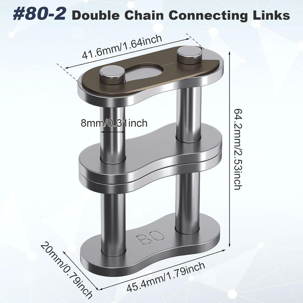3pcs #80-2 Double Strand Roller Chain Connecting Link