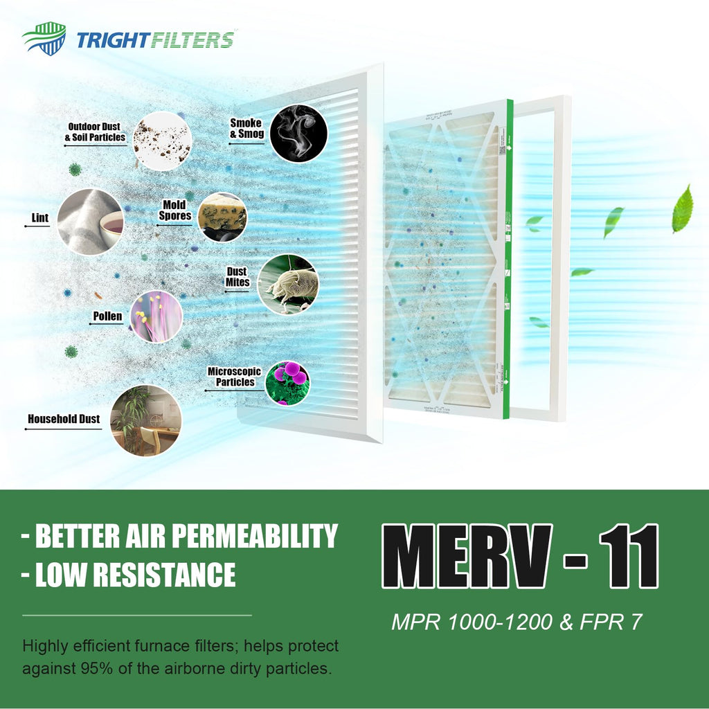 16x25x1 Air Filter 4 Pack, MERV 11 Dust & Pet Dander Defense