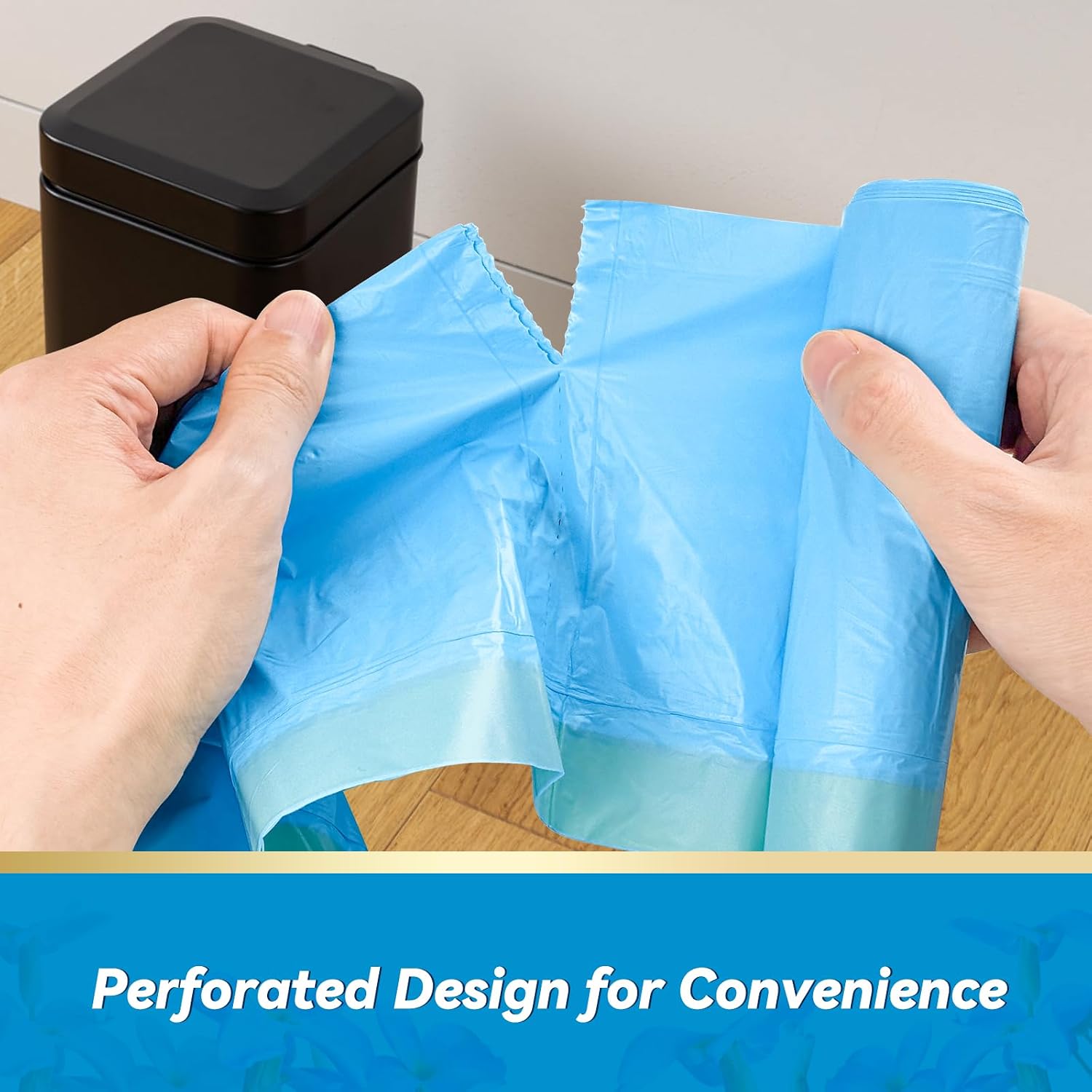 300 Count 15 Micron Extra Thick 4 Gallon Drawstring Small Trash Bags, Sturdy & Tear-Resistant Small Garbage Bags for