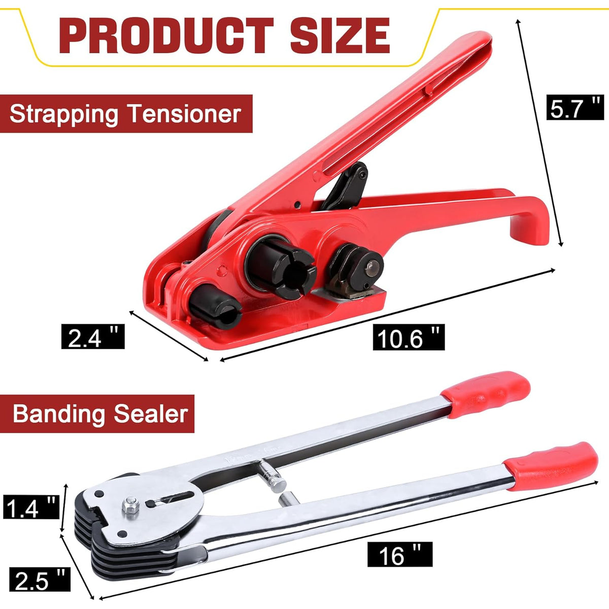 Heavy Duty Banding Strapping Kit with Tensioner Tool, 1/2"x 3500FT Polypropylene Plastic Packaging Strapping, 300
