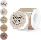 2 Inch Round Thermal Labels,Beige Gradient Flower Thermal Sticker Labels for Small Business, Logo Design, Baking,500