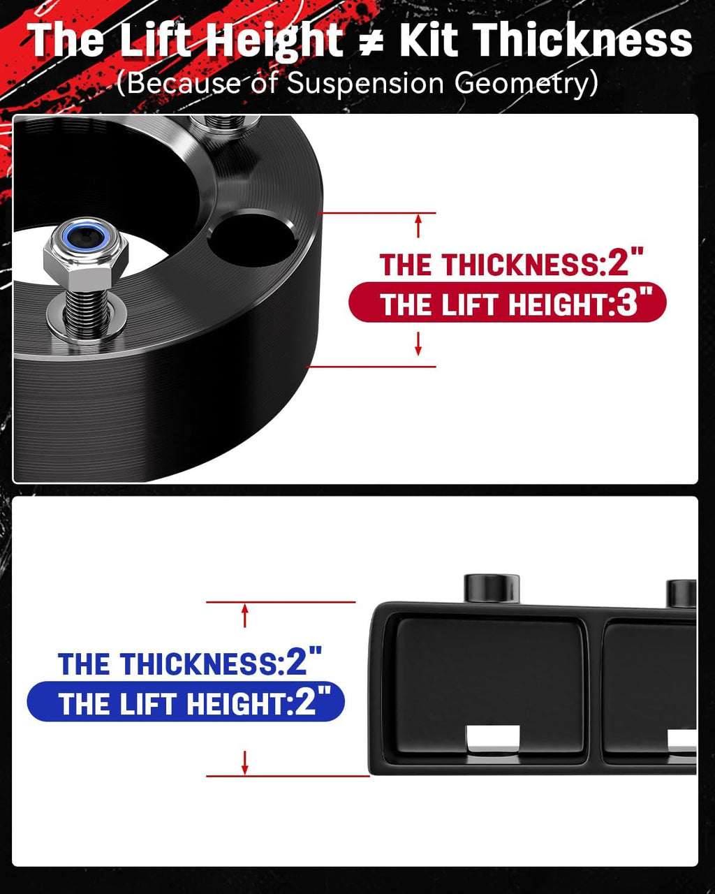 Richeer 3" Front and 2" Rear Leveling Lift Kit for 2004-2020 F150 2WD 4WD