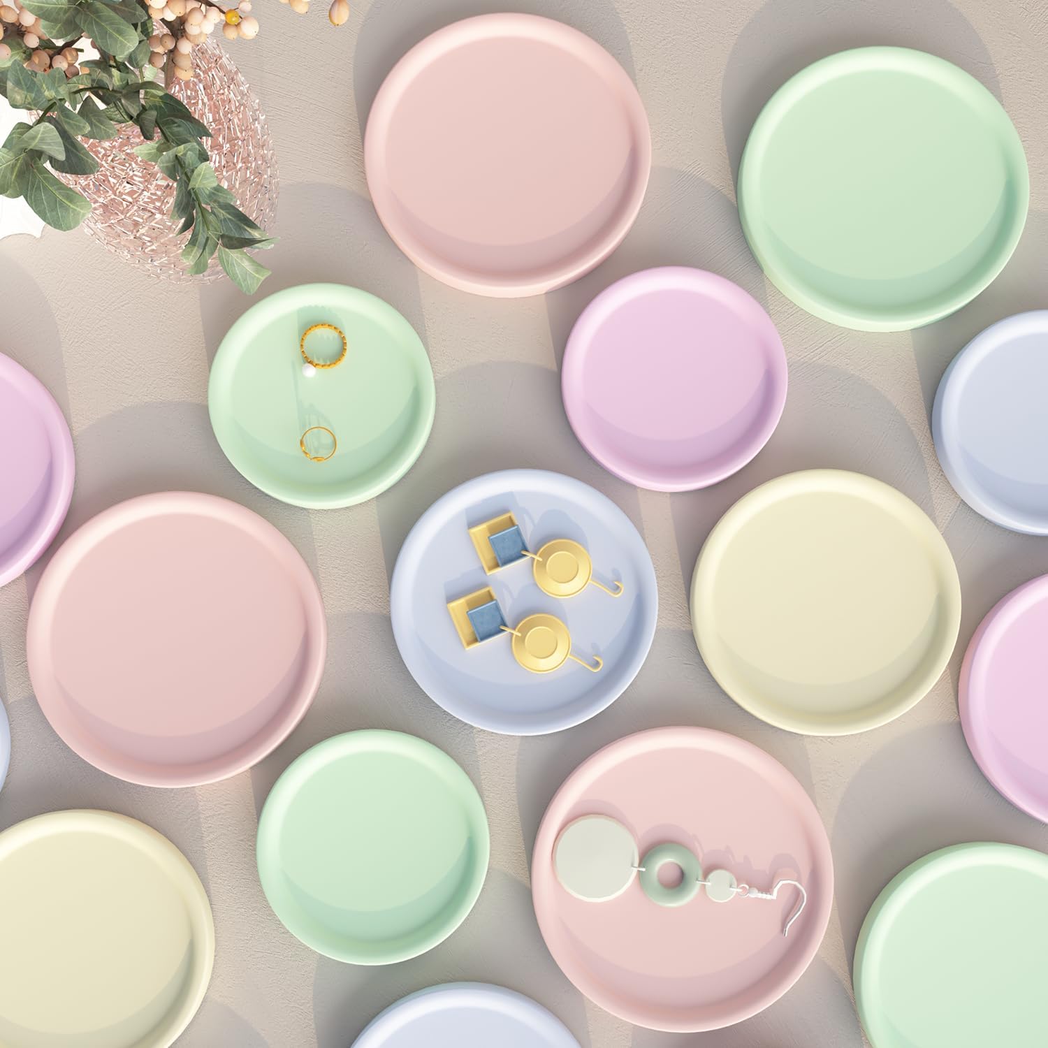 3.2" Small Resin Coaster Molds for Epoxy Resin, Round Square Hexagon Soap Dish Silicone Molds for Art Crafts, Trinket
